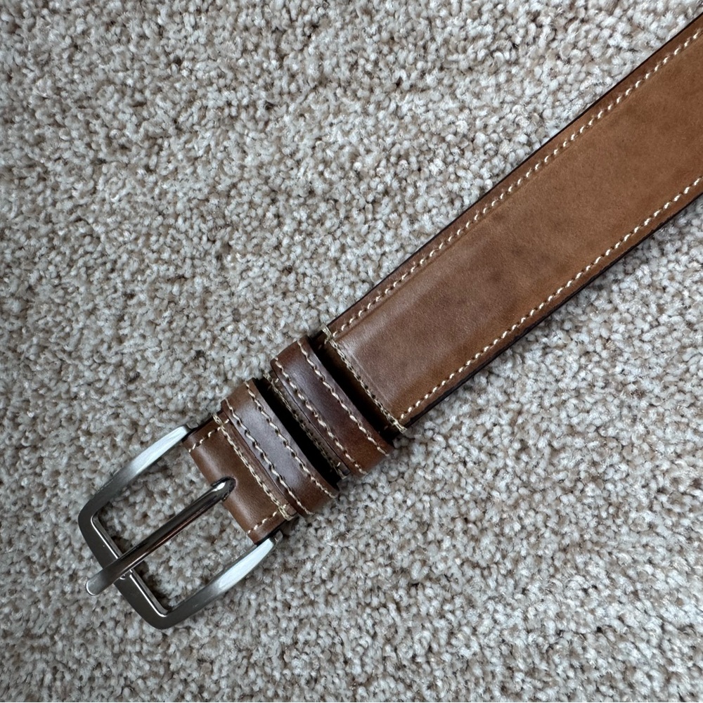 Allen Edmonds Natural Chromexcel Leather Men's Belt Size 32 - Picture 2 of 3